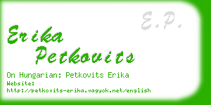 erika petkovits business card